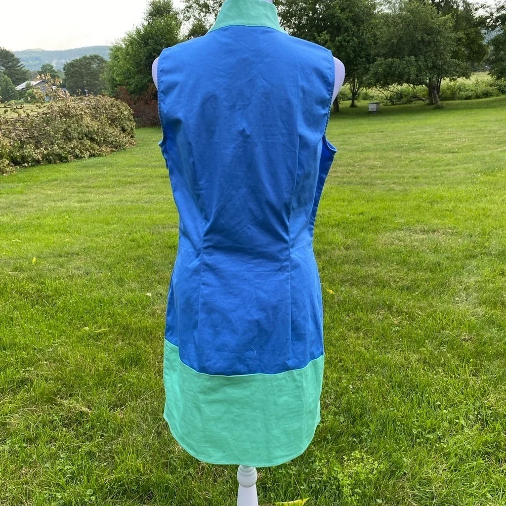 Sail to Sable Blue & Green Colorblock Sleeveless Tunic Dress - Small